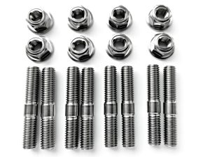 Titanium tapeinden en moeren uitlaatspruitstuk (16 st.)
