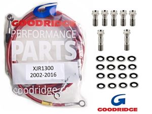 RVS/Titanium rem- en koppelingsleidingen XJR1300 2002-2016, rood