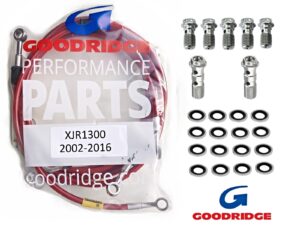 Durites aviations frein et embrayage en acier inoxydable/titane pour la Yamaha XJR1300 2002-2016, rouge