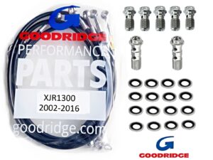 Durites aviations frein et embrayage en acier inoxydable/titane pour la Yamaha XJR1300 2002-2016, noir