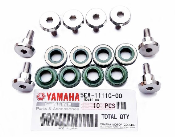 Titanium rocker cover bolts with genuine Yamaha seals