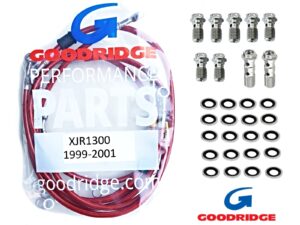 RVS/Titanium rem- en koppelingsleidingen XJR1300 1999-2001, rood
